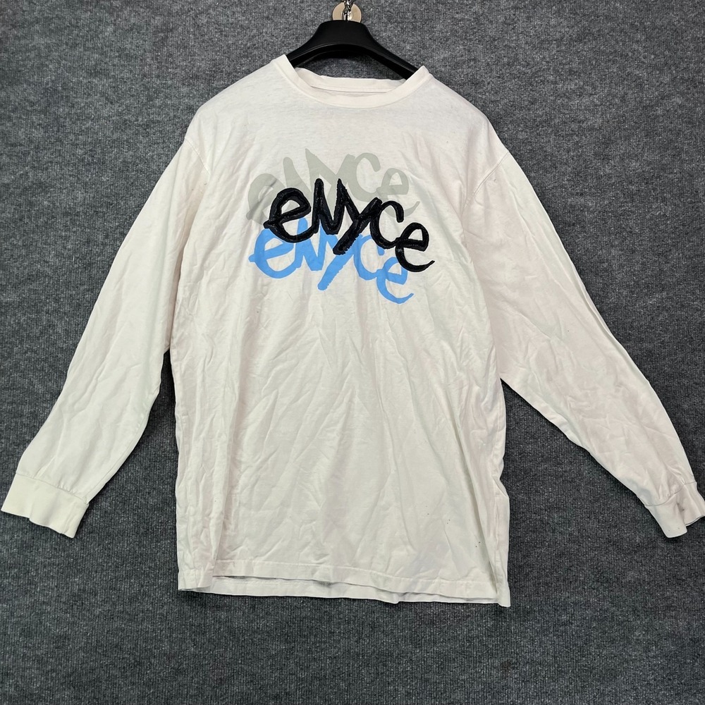 Vintage Enyce T-Shirt Men's White Cotton Short Sleeve Y2K Hip Hop Graphic Tee M